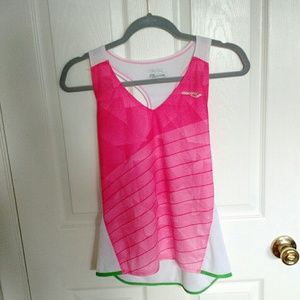 Saucony Workout Tank Top Pink White Green